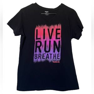 Reebok Graphic Tee “Live, Run, Breathe”in Large